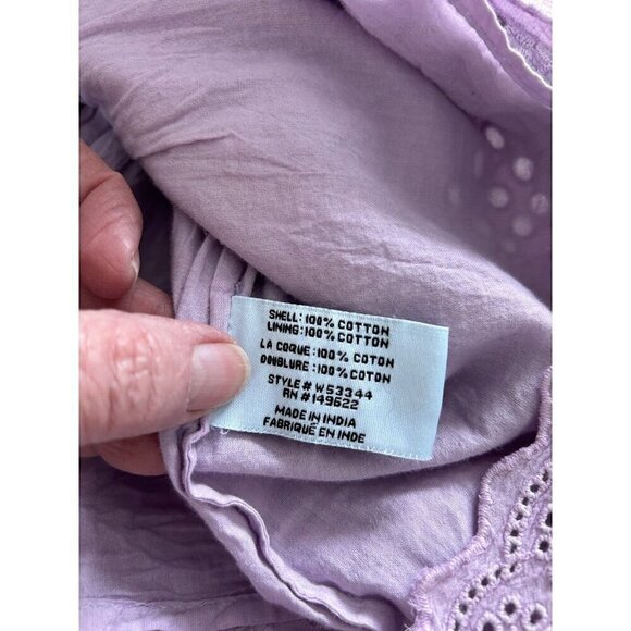 Walter Baker Novalee Top Lavender Eyelet Square Neck Short Puff Sleeve - Picture 9 of 16